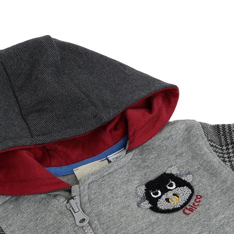 Boys Medium Grey Solid Cardigan image number null